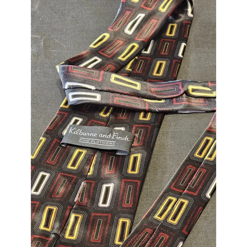 Kilburne & Finch Geometric Pattern Tie - Picture 2 of 9